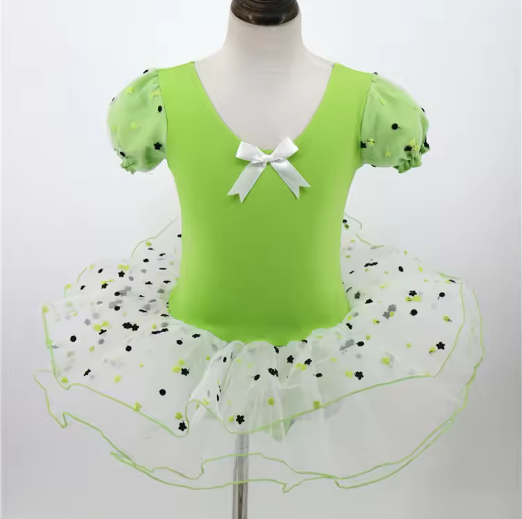 Td00036 Wholesale Ballet School Girls Green Kids Dance Wear Green Ballet Costumes