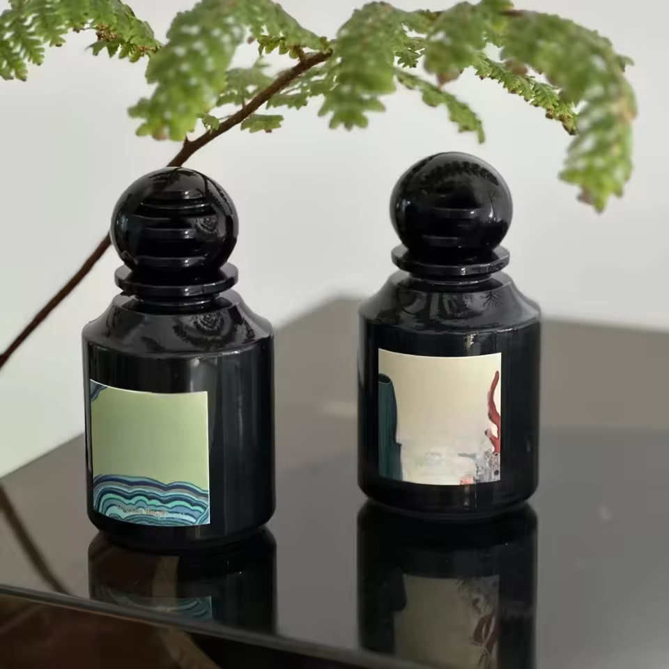 New Design Round Perfume Bottle Empty Black Cap 100ml Perfume Bottle With Gift Box