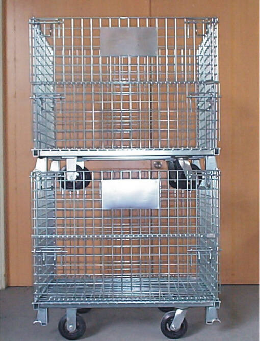 Heavy-Duty Mesh Storage Bins with Foldable Wire Bins Ideal for Varied Storage