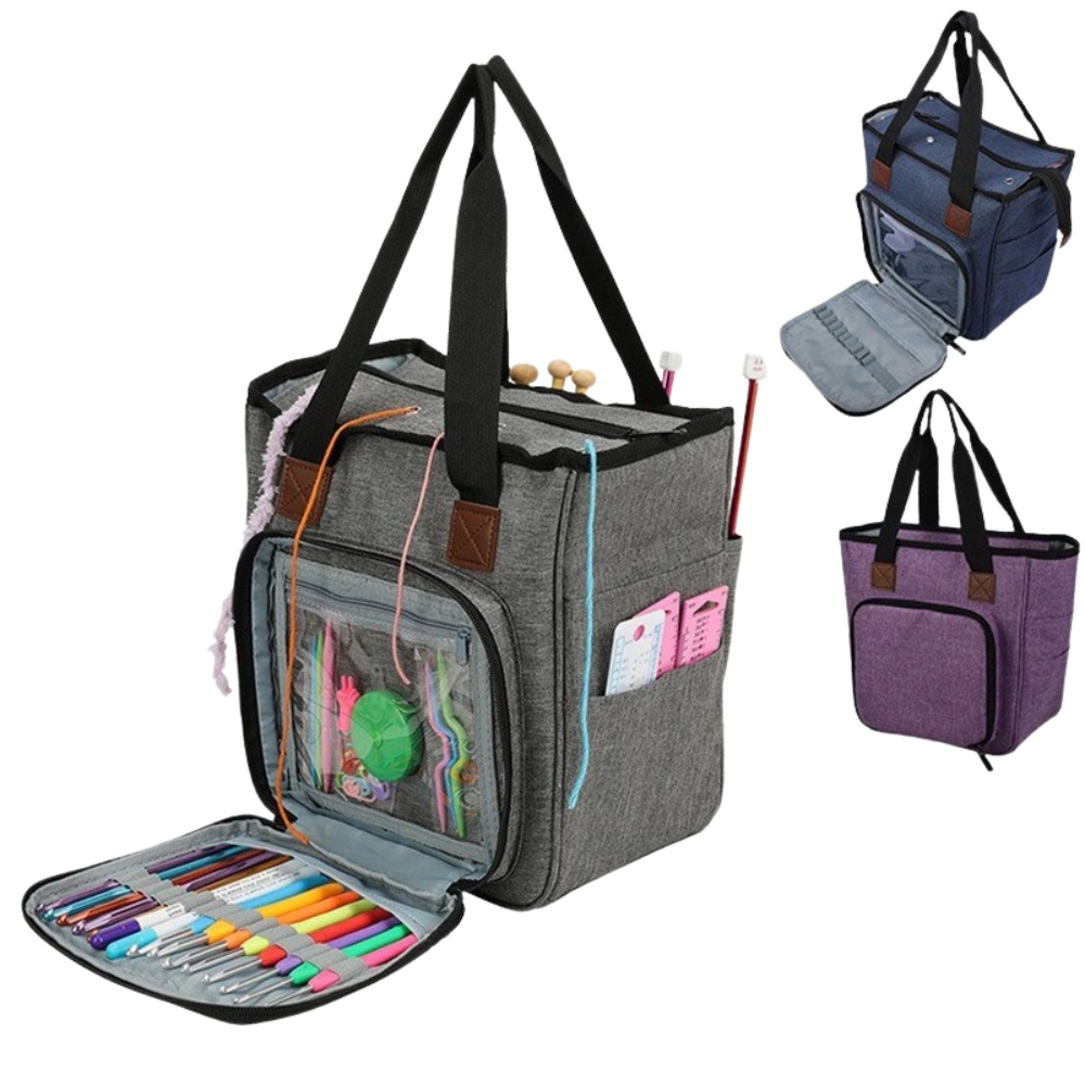Handmade Wool Bag Storage for Wool, Projects, Knitting Needles, Crochet Hooks and Other Accessories Bl23183