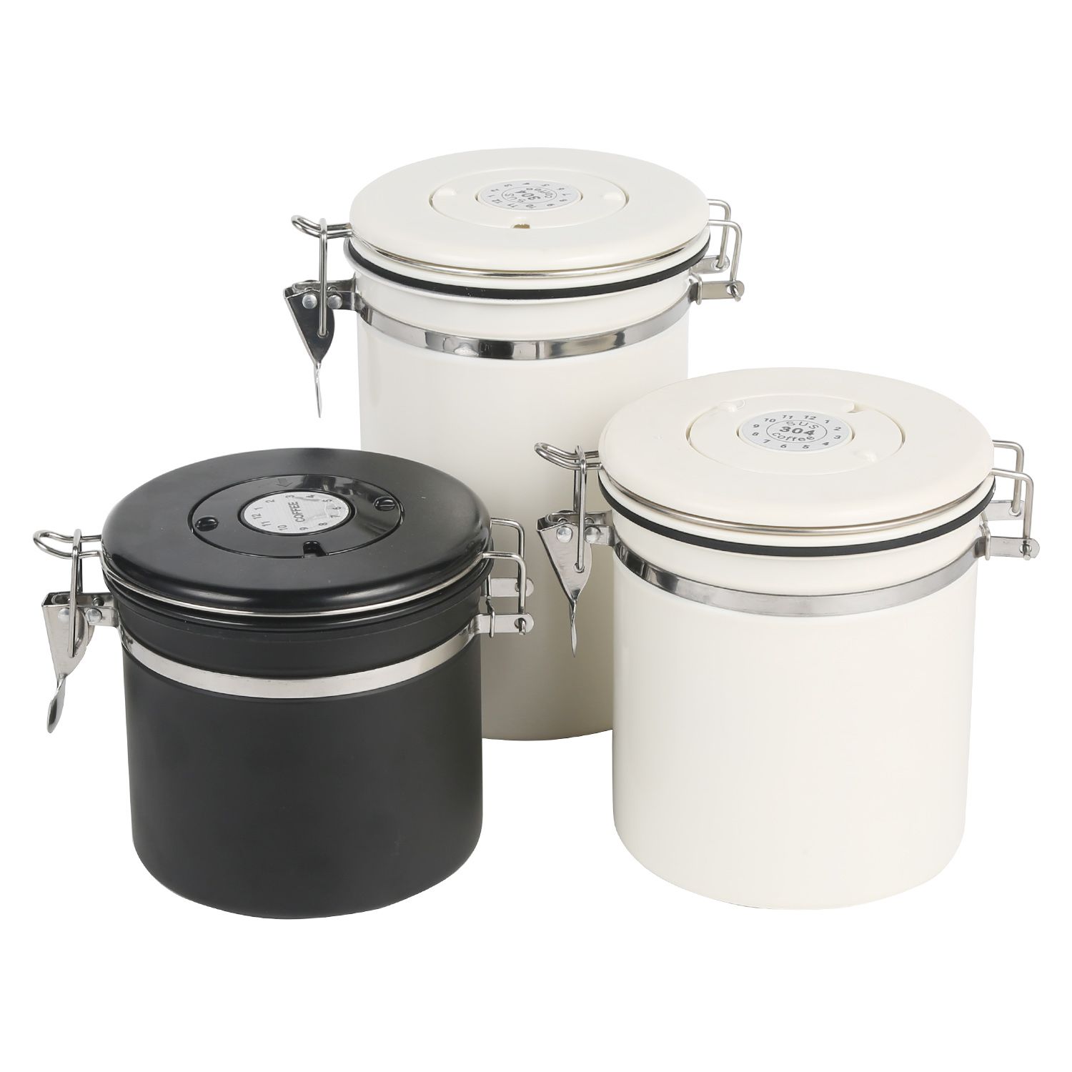 Coffee Bean Sealed Storage Tank Round Sealed Jar Coffee Container with Spoon