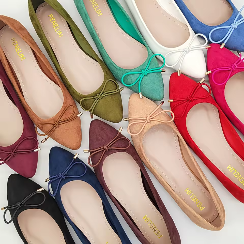 New Elegant Colorful Flat Shoes Ladies Pointed Toe Lightweight Casual Flats Plus Size Flat Shoes For Women