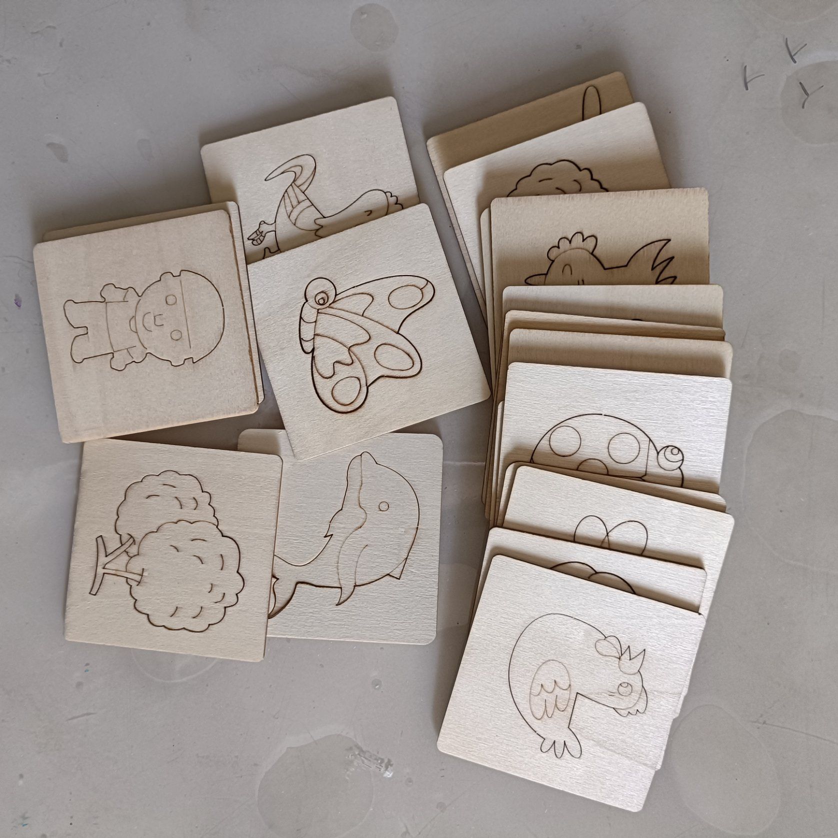 Kids Montessori Wooden Drawing Stencils Kit Drawing Board Toys Coloring Puzzle Arts Crafts Set Educational Toys for Children