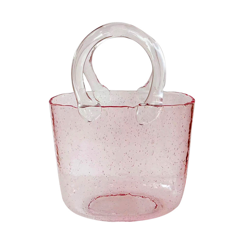 Fashion Glass Handbag Shape Vase