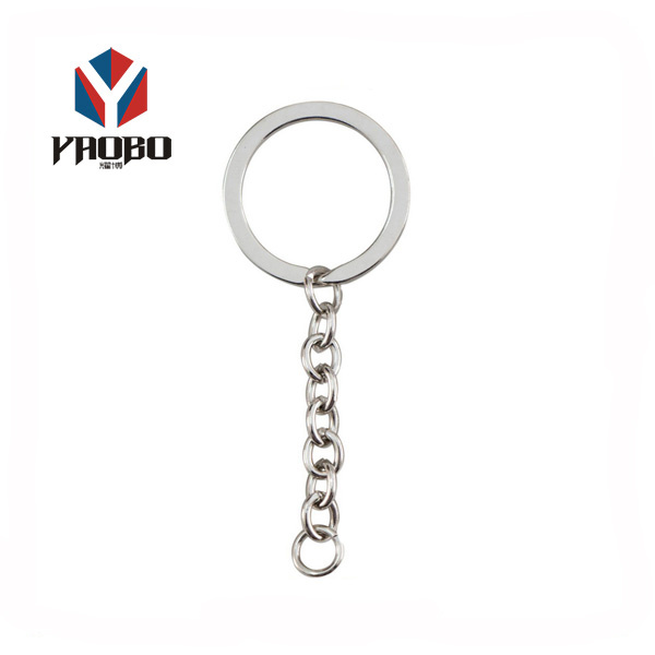 Versatile Silver Flat Key Ring Keychain with Jump Ring