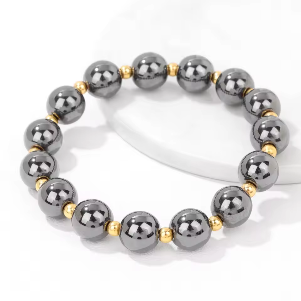 New Arrival 6mm/8mm/10mm/12mm High Quality Beads Natural Stone Bracelet Charm Hematite Bracelet For Men