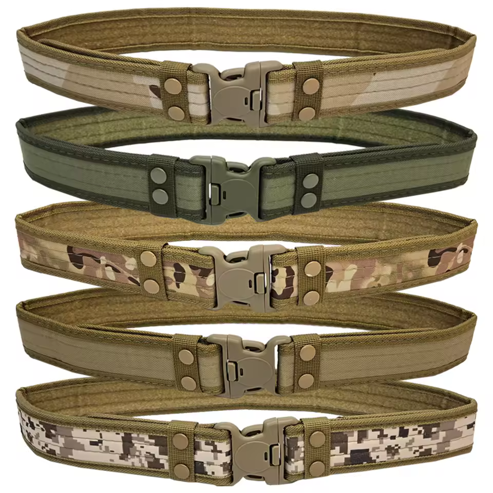 Men's Outdoor Canvas Camouflage Nylon Security Tactical Battle Belt For Personal Defense Equipment