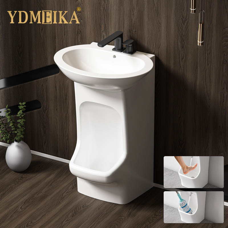 Factory Direct Sale Muslim Wudu Foot Wash Basin Double Level Ceramic Free Standing Pedestal Hand Wash Sink