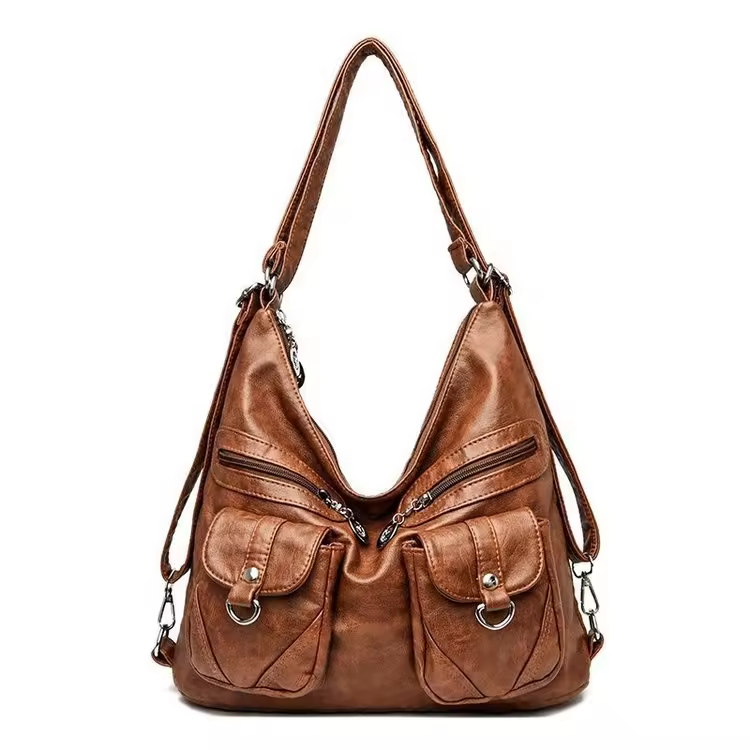 Fs9151 Soft Leather Hobo Shoulder Bags Top Handle Satchel Tote Bags Purses For Wome