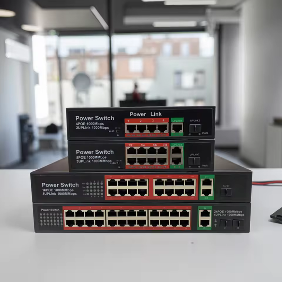Factory Directly 10/100/1000mbps Poe Switch Gigabit 4 8 16 24 Port Poe Switch Ethernet 48v Rj45 Poe Switches For Cctv Pc