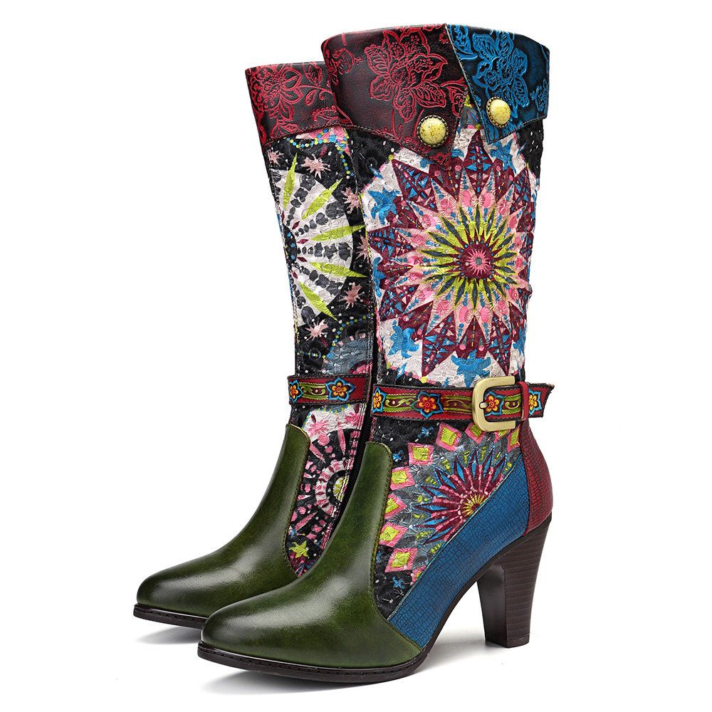 Factory Directly Sell Handmade Exotic Leather Shoes MID-Calf Boots