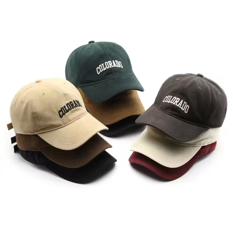 In Stock Unisex Navy Blue Sport Cap Colorado Embroidery Promotional Cotton Baseball Cap For Men