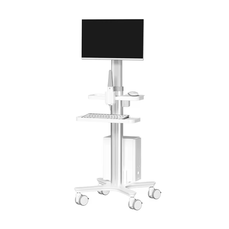 Abs Plastic The Best Price Medical Trolley With Monitor Mount Adjustable Computer Laptop Medical Dental Cart