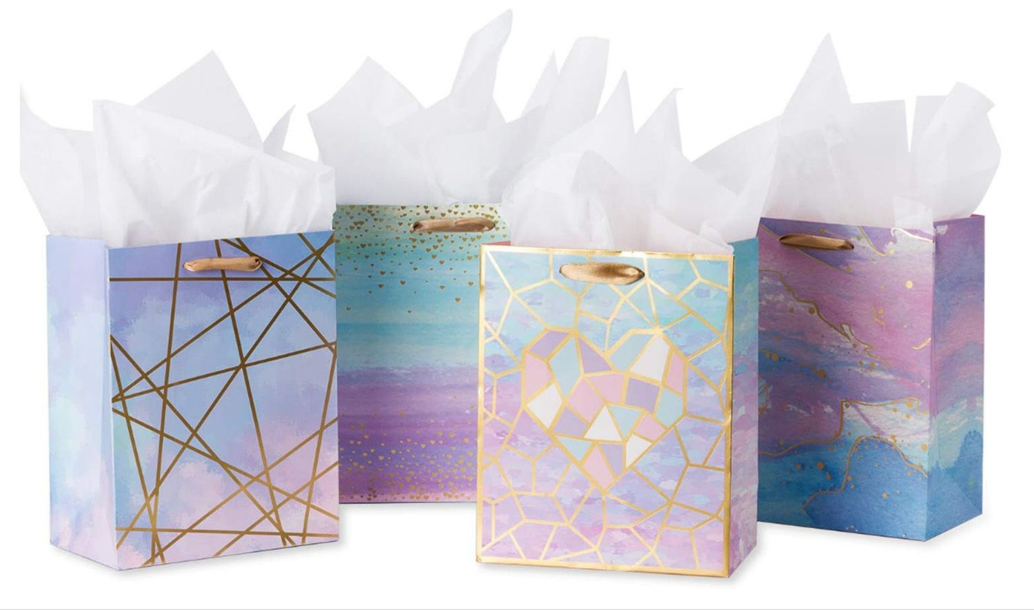 4pack Colorful Marble Pattern Paper Bag Gift Bag
