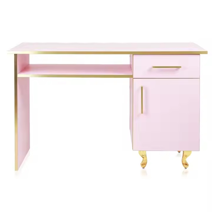 Hot Sale Modern Cheap Salon Furniture Equipment Pink Manicure Tables