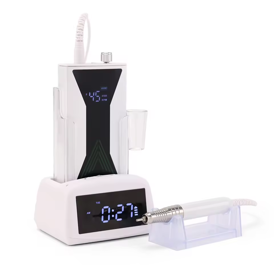 Factory Original Brushless Motor 45000rpm Nail Drill 85w Powerful Gel Grinding Machine With Clock Rechargeable Nail File