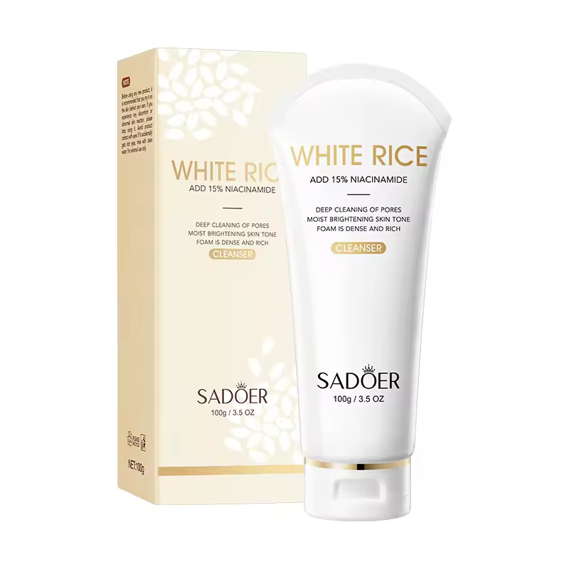 White Rice Nicotinamide Brightening Mild Facial Cleanser Cross-border Export Factory Direct Sales Facial Cleanser
