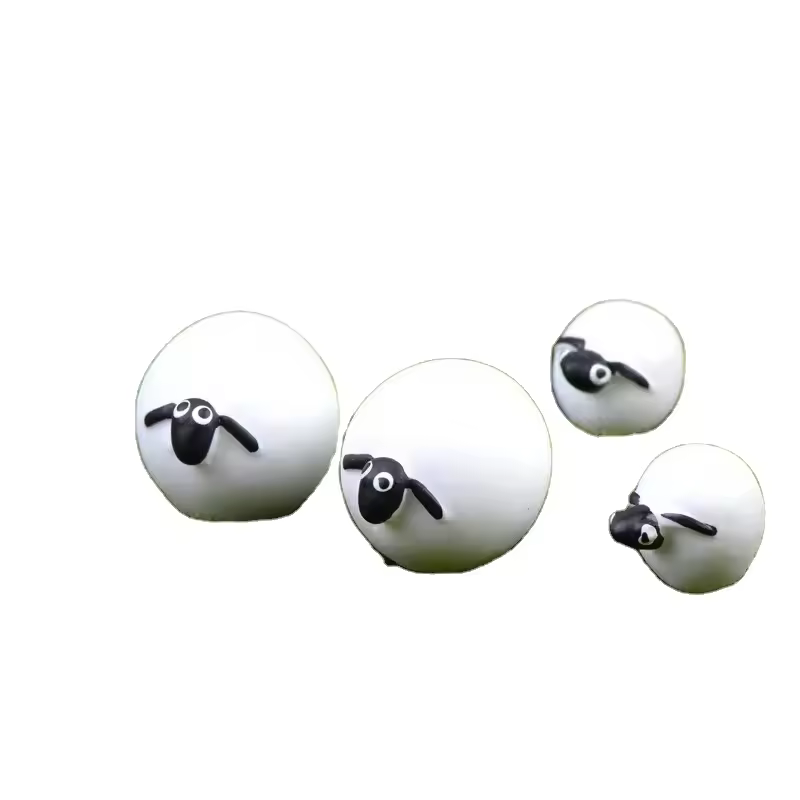 Cute Cartoon Farm Animal Theme 3d Artificial Resin Crafts Sheep Lamb Design Cabochon For Keychain And Jewelry Making