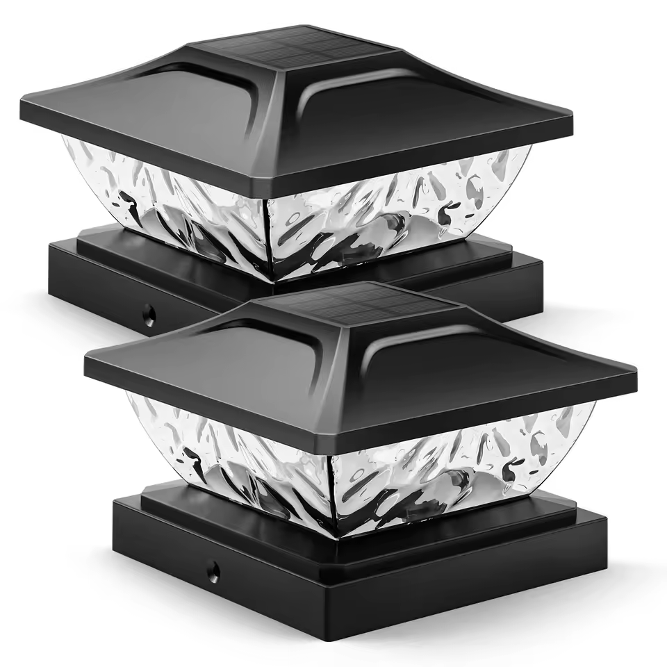 Factory Odm Ip65 Solar Post Lights Outdoor Waterproof 2 Pack 6000k Daylight Led Garden Lights For Deck Fence Posts