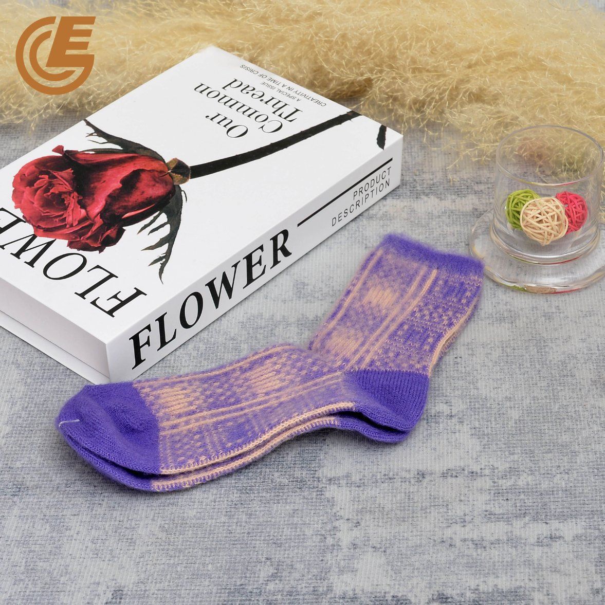 Qlm-118-8 Cashmere Socks Supplier Winter Fashionable Thermal Sock for Women