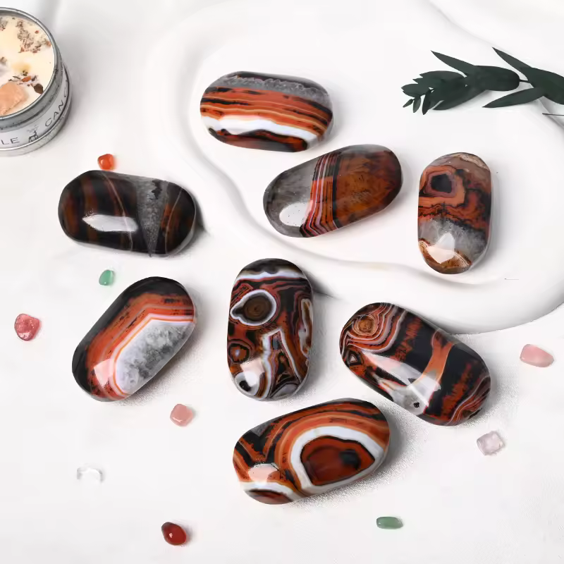 Wholesale Natural Healing Agate Gemstones Crystals Palm Stone Polished Sardonyx Crystal Palm Stone For Home Decoration
