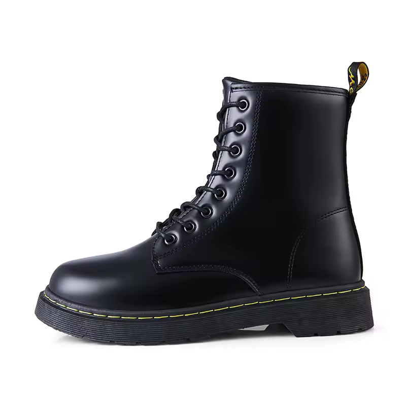 Stock Lots Black Pu Leather Anti-slip Height Increasing Casual Sports Leather Running Fitness Walking For Men Boots