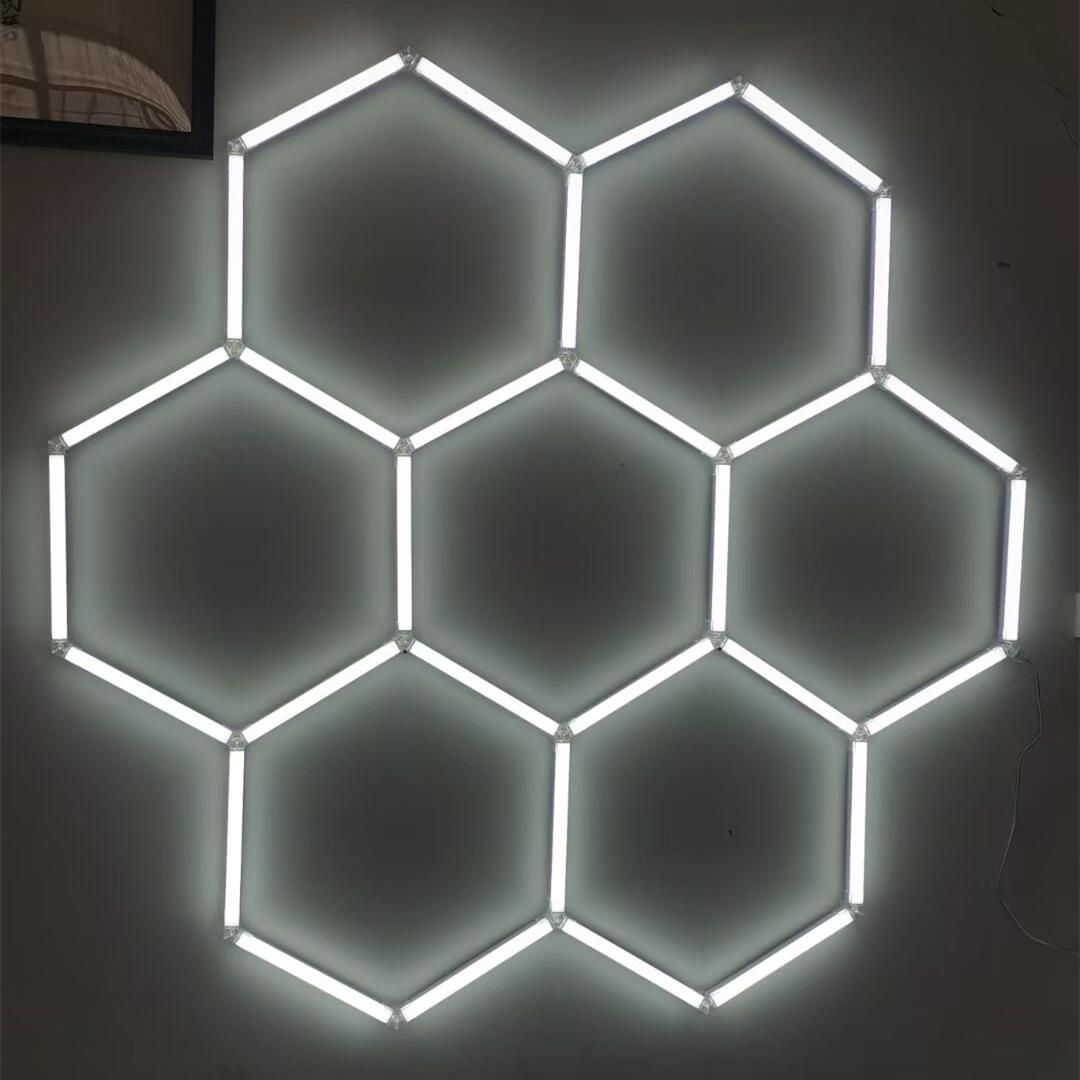 Commercial Honeycomb Lighting Strip DC 24V Hexagan LED Work Light Strip for Garage Gym Office