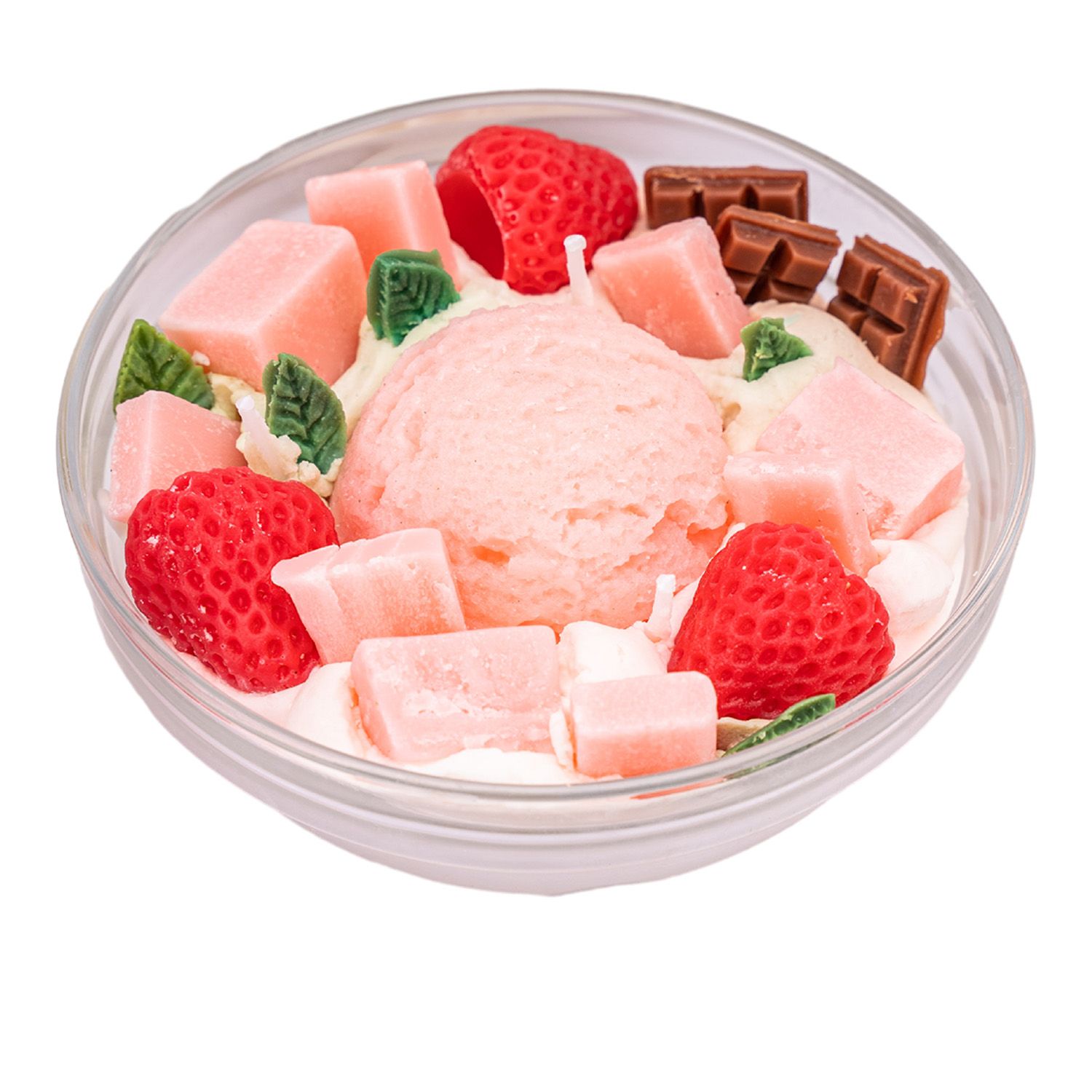 Luxury Fruit Ice Cream Cake Cereal Bowl Food Scented Soy Wax Candles 3 Wick Aromatherapy Candles with Private Label Home Decor
