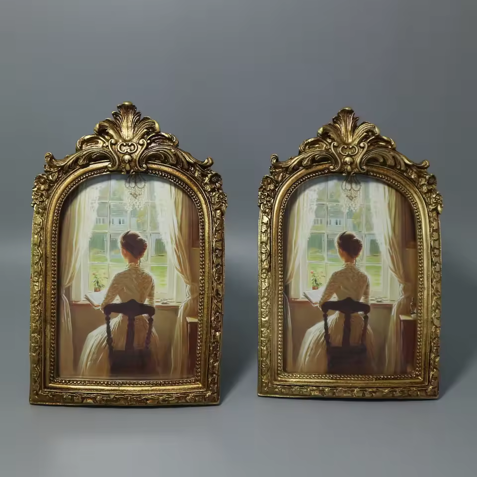 European Style Retro Resin Photo Frame Creative 4 Inch Swing Table Old Home Decoration Ornaments