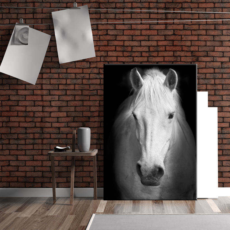 Black and White Horse Canvas Prints Painting Wall Art Home Decor Picture Panels Poster for Living Room