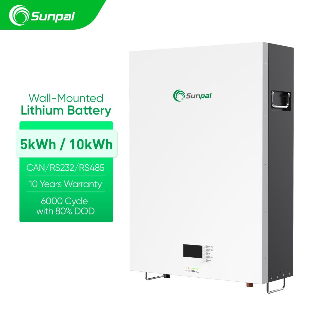 Sunpal Wall Mounted Battery 10kwh 48V 200ah Storage LiFePO4 Battery for Home Use