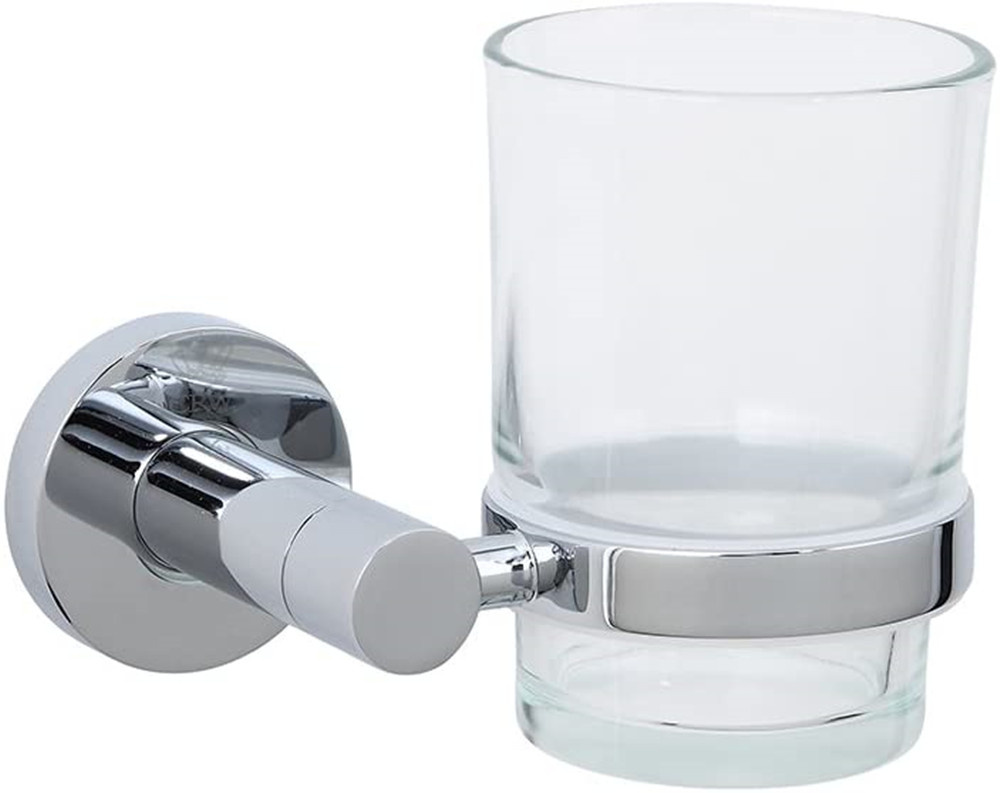 Double Toothbrush Holder Stainless Steel Cups Drinking Glass Hanger