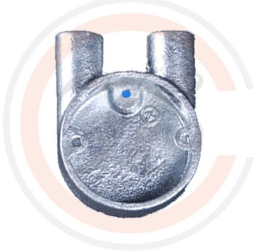 BS4568/En61386 Malleable Iron U Branch 2 Way Circular Boxes Steel HDG 20mm