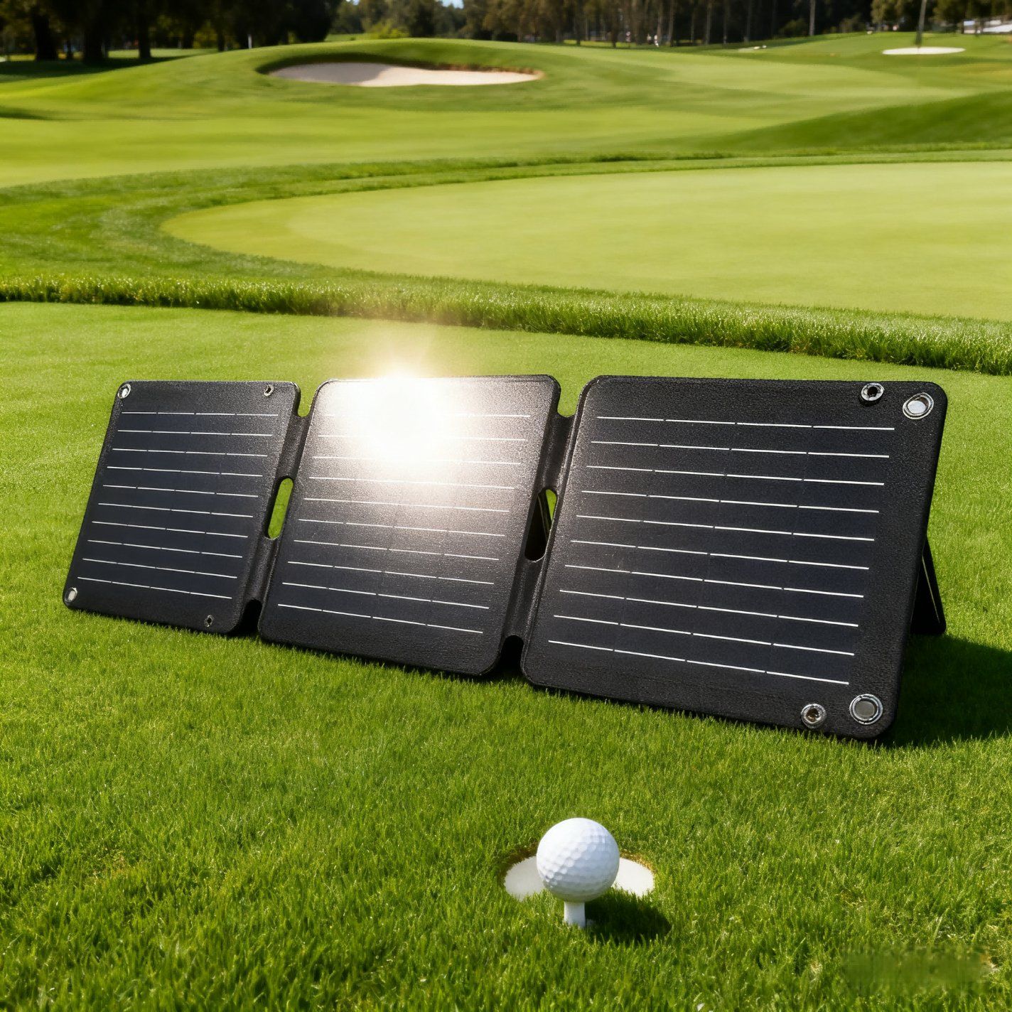 21W Lightweight Foldable Solar Panel with USB a Output Ipx6 Waterproof for Hiking Camping and Smartphone Charging