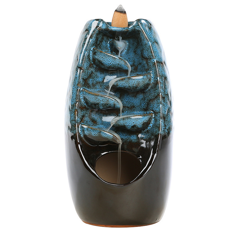 Bulk waterfal ceramic incense holder backflow incense cone holder cone incense burner