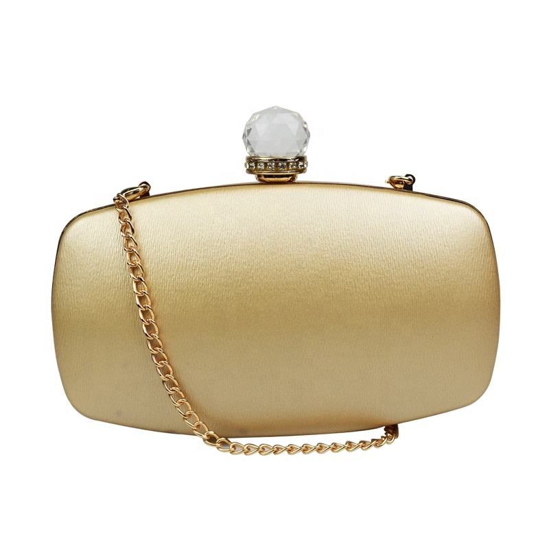 Custom Factory Manufacturer Gorgeous Wedding Clutch Party Bags White Silver Crystal Fashion Pu Leather Waterproof Chains Women