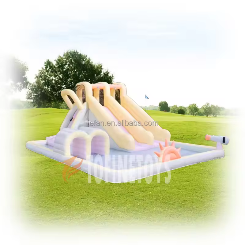 Factory Supply Distributor Price Inflatable Water Park Slide For Kids Water Play Equipment Inflatable Bouncy Castle With Pool