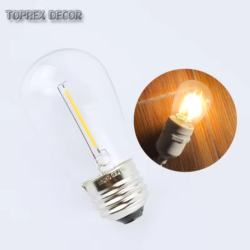 2w Pull Cord Night Lamp Colored Festoon Lights Waterproof Plug 100m 48ft Color Changing Outdoor Led String Lights Edison Bulb