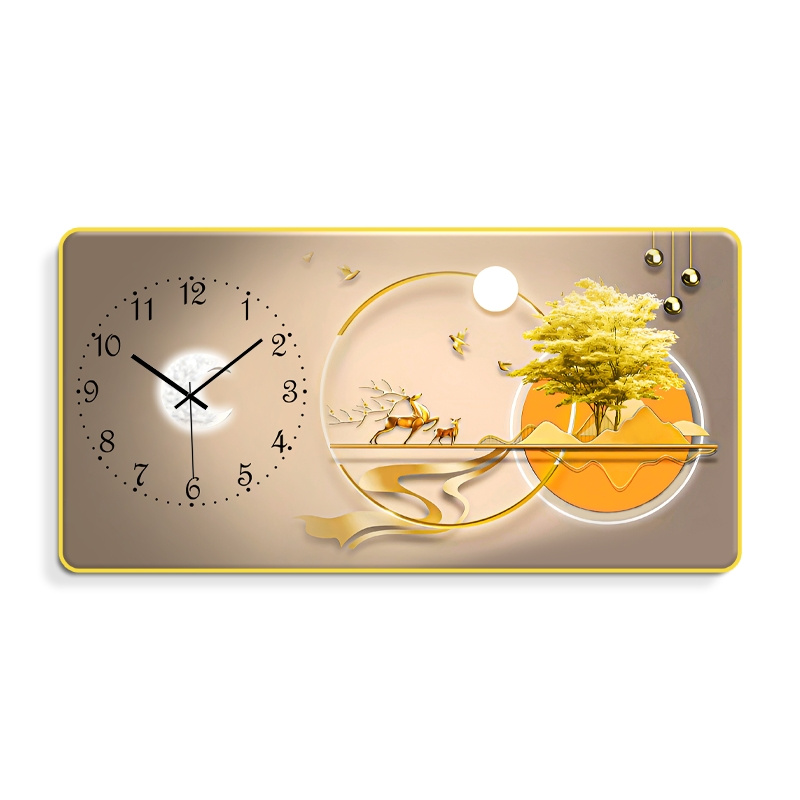 Hot Sales Digital LED Wall Clock Decorative Crystal Clock Painting Home Decoration