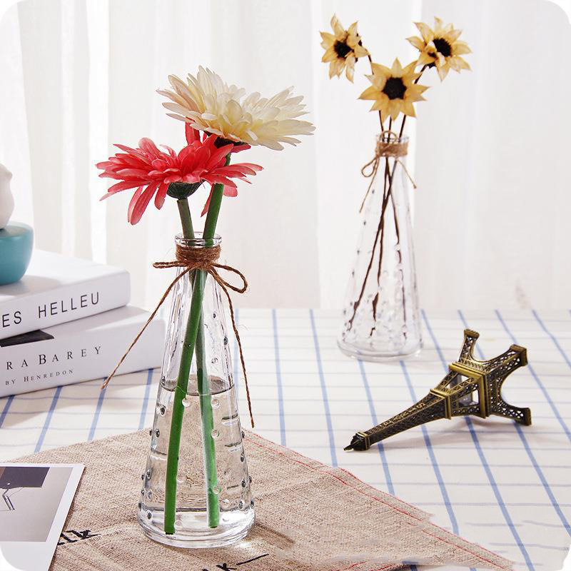 Small Glass Bud Vases for Centerpieces Set of 12 Flower Vases Bulk with Cute Rope Design for Wedding