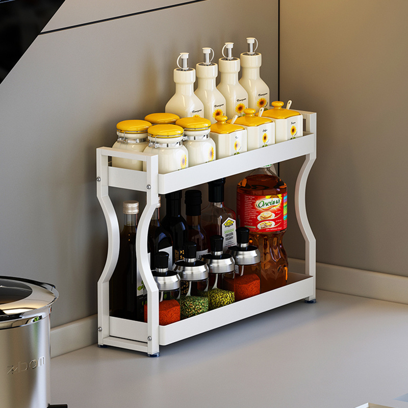 High Quality Countertop Spice Organizer Anti-Corrosion Seasoning Shelf Durable Structure Kitchen Storage Display Rack