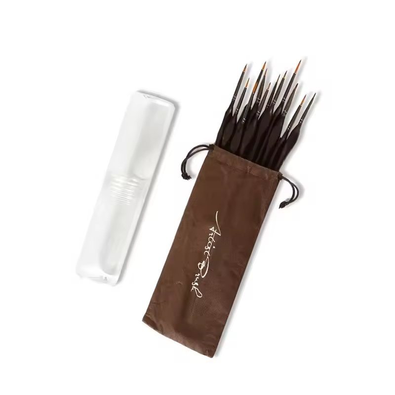 Rts 12pcs Artist Paint Brushes Setss For Acrylic Watercolor Oil Gouache Paint Brushes