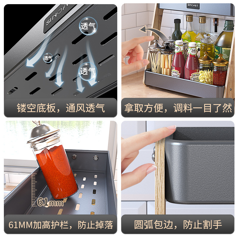 Kitchen Countertop Easy Useful High Quality 2-Tier Counter Kitchen Storage Spice Rack