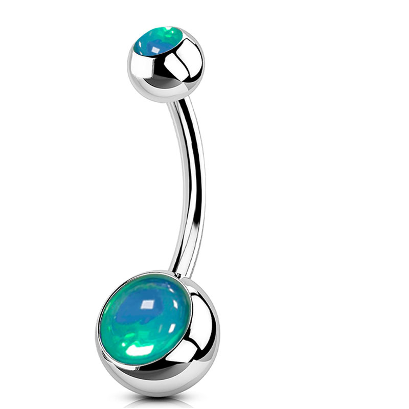 Hot Titanium Prong Set Dripping Oil Doubl Navel Belly Piercing