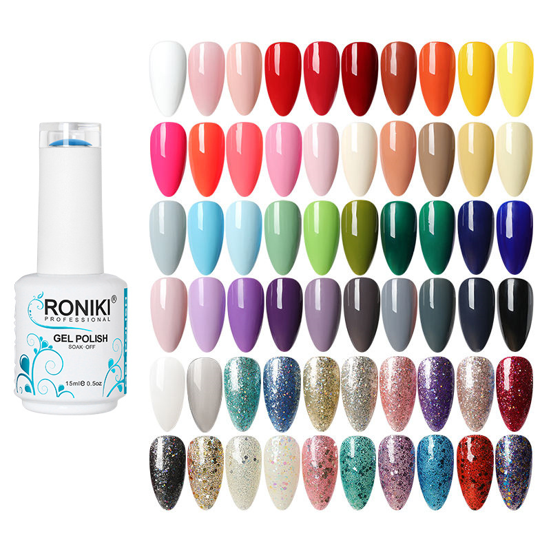 Roniki Private Label Nails Art Colors Gel Varnish Soak off Nail Lacquer UV/LED Lamp Gel Polish