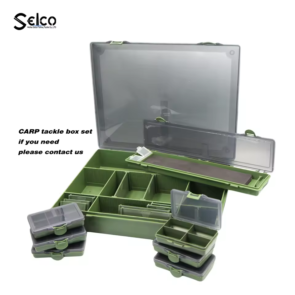 Selco 13.5 *3.5 *1.7inches Carp Plastic Fishing Accessories Tackle Box Stiff Hair Rig Board Rig Box Wallet Rig Storage Box