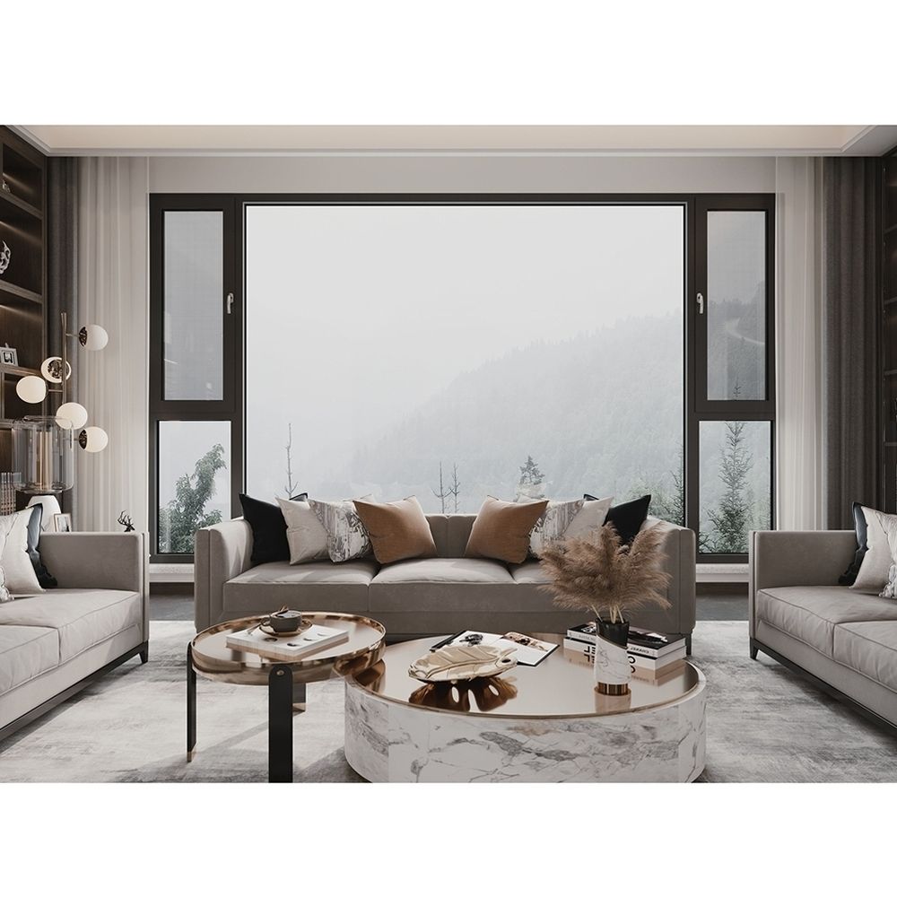 Scratch Resistant Premium Series Double-Sided Inward Opening Minimalist Aluminum System Window