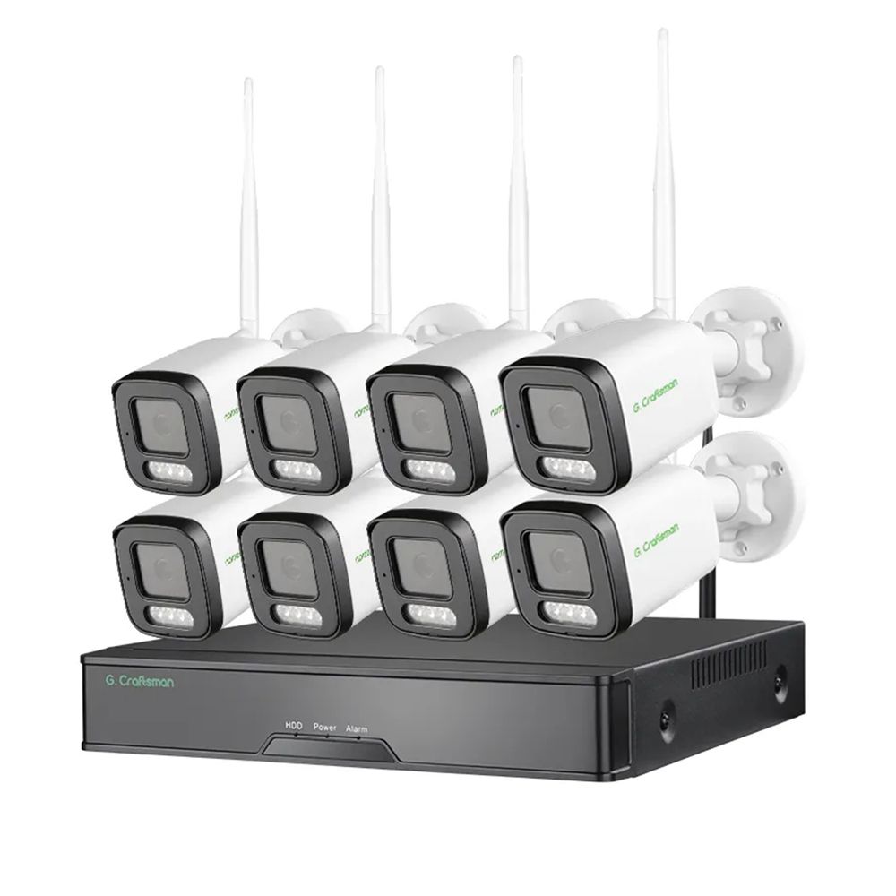 Gw-Tfd-M5X-K8 Xmeye Icsee 5MP Outdoor Wireless WiFi Camera 8 Channel NVR Kit Home Security Video Surveillance System Sets