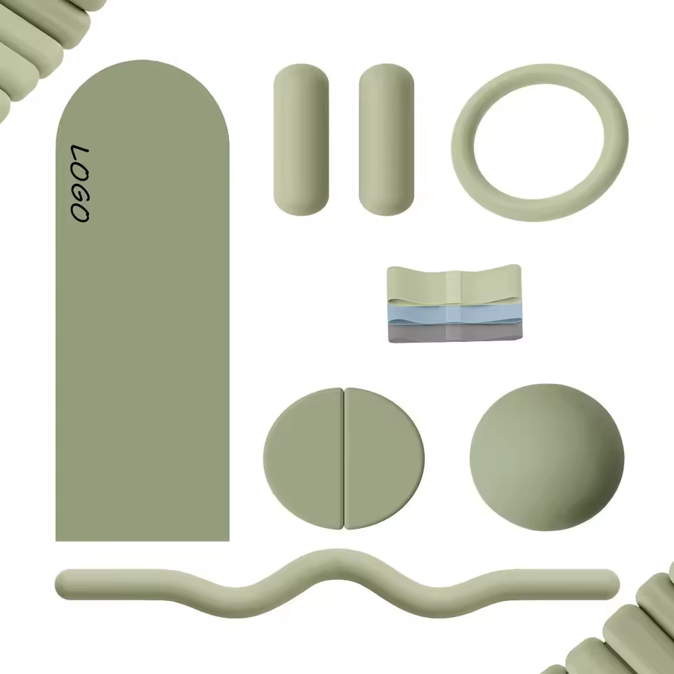 Home Gym Pilates Yoga Set Fitness Accessories Silicone Power Ring Beam Dumbbell Resistance Band Yoga Ball Ankle Weight Yoga Mat