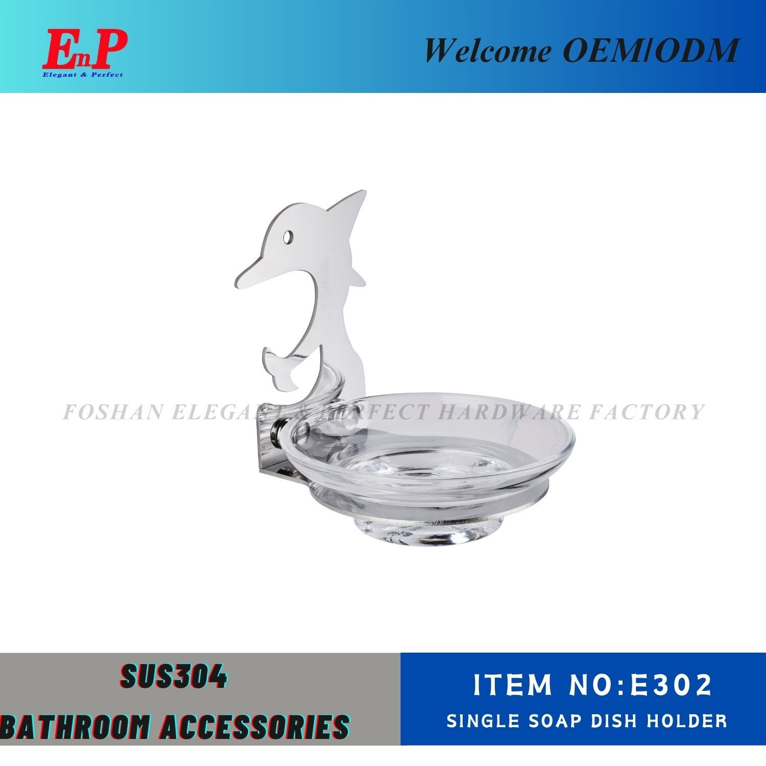 Enp Stainless Steel Bathroom Hardware Set Wall-Mounted Soap Dish